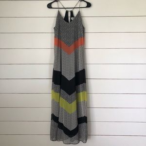 Old Navy black, gray, green, & orange Maxi dress